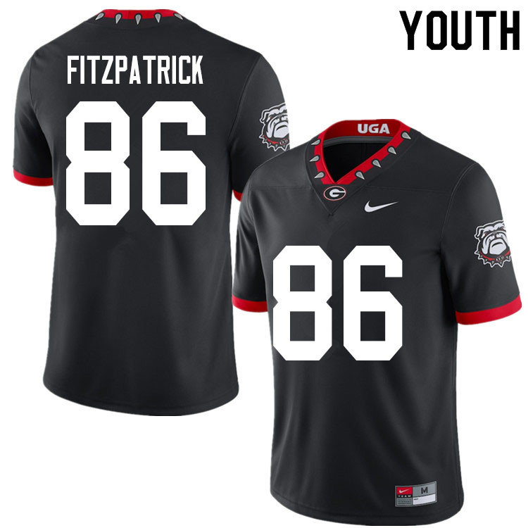 Georgia Bulldogs Youth John FitzPatrick #86 Black 2020 Mascot 100th Anniversary Stitched College UGA Football Jersey 23OD012TQ